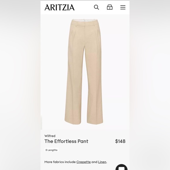 Aritzia Pants - Effortless pant